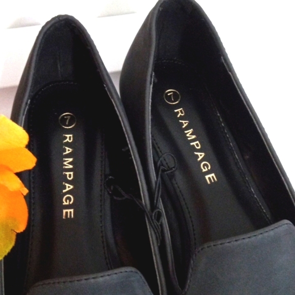 RAMPAGE SMOKEY BLACK POINTED TOE SLIP-ON BALLERINA FLATS SIZE 7 NWT - Picture 6 of 8